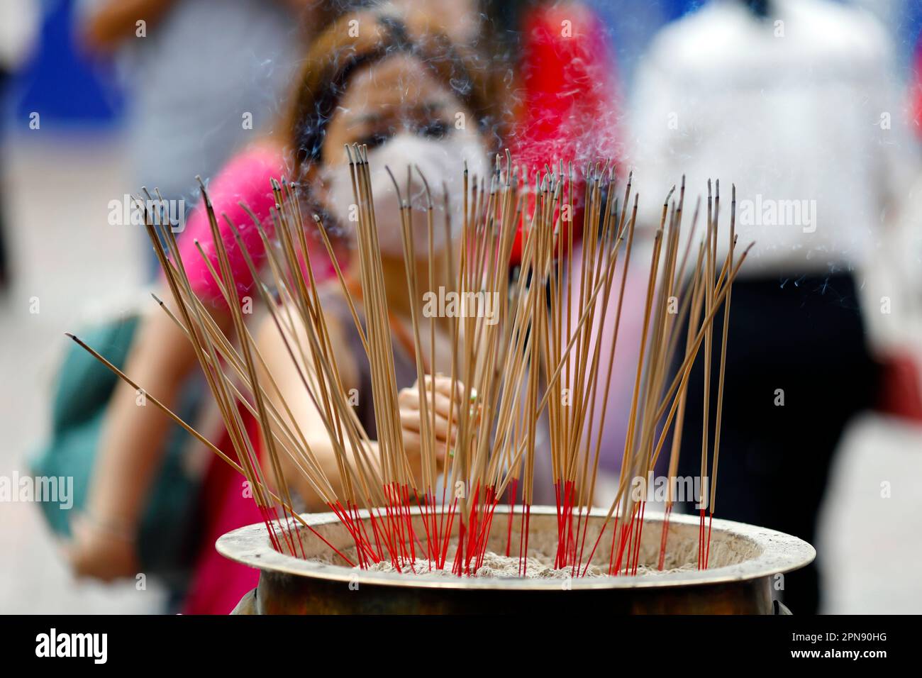 Sri Krishnan hindu temple. Incense sticks offered by devotees