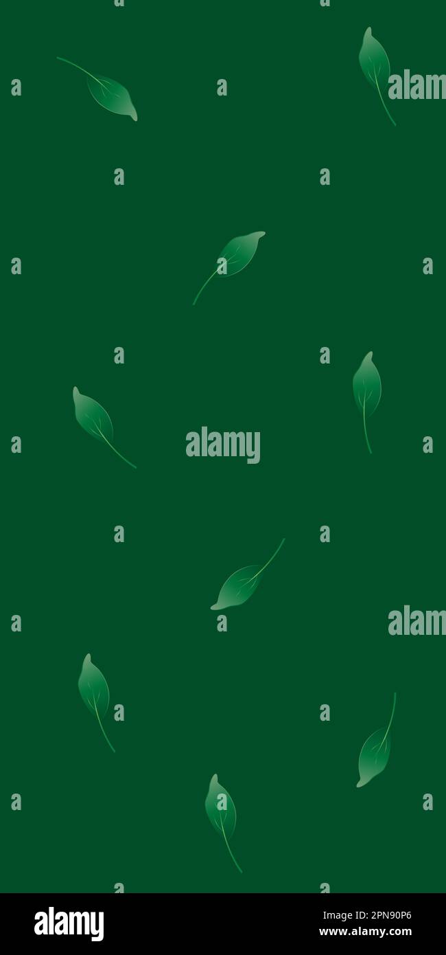 Seamless pattern leaves stripes strokes on a green emerald background. EPS10 Stock Vector
