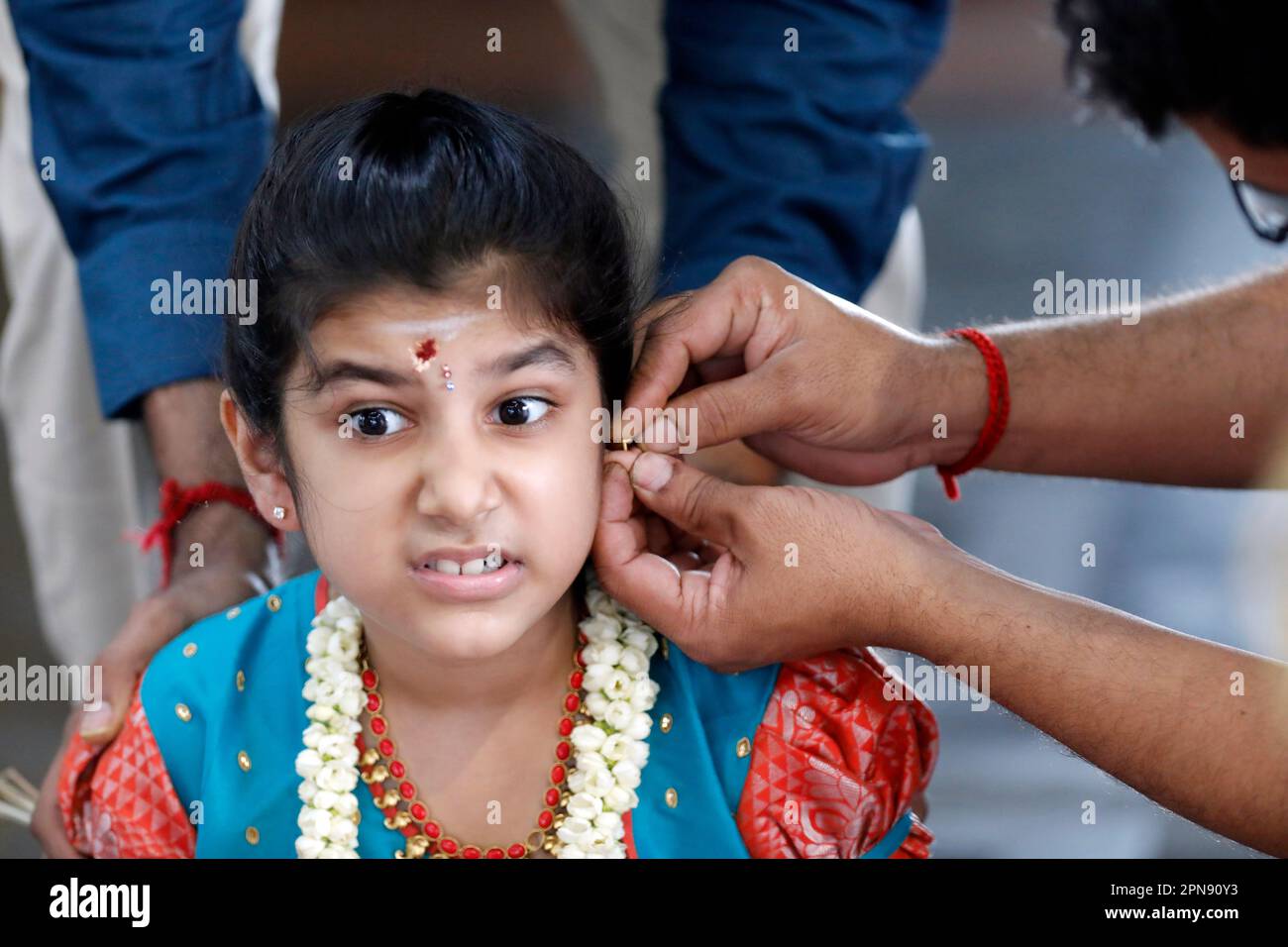 Sri Srinivasa Perumal Hindu Temple. Hindu Priest ( Brahmin ) Performing ...