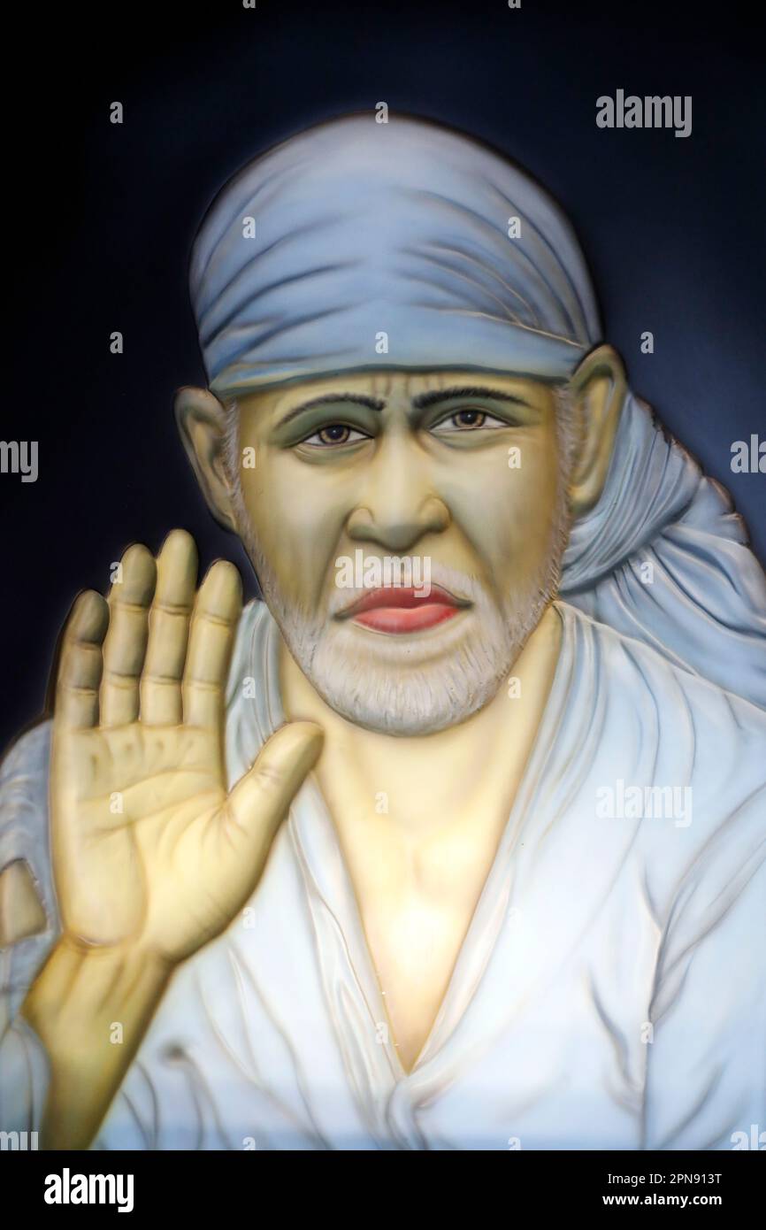 Indian Spiritual master Shirdi Sai Baba. Singapore. Stock Photo