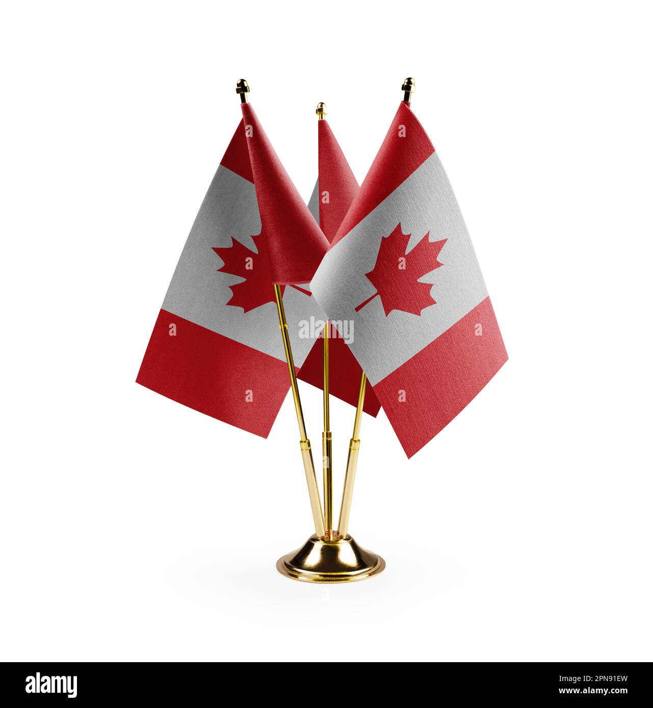 Small national flags of the Canada on a white background. Stock Photo