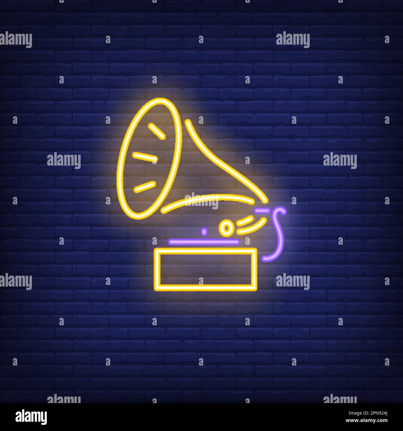 Gramophone neon sign Stock Vector Image & Art - Alamy
