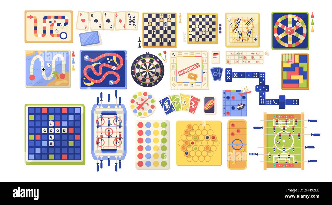 Different board games vector illustrations set Stock Vector Image & Art
