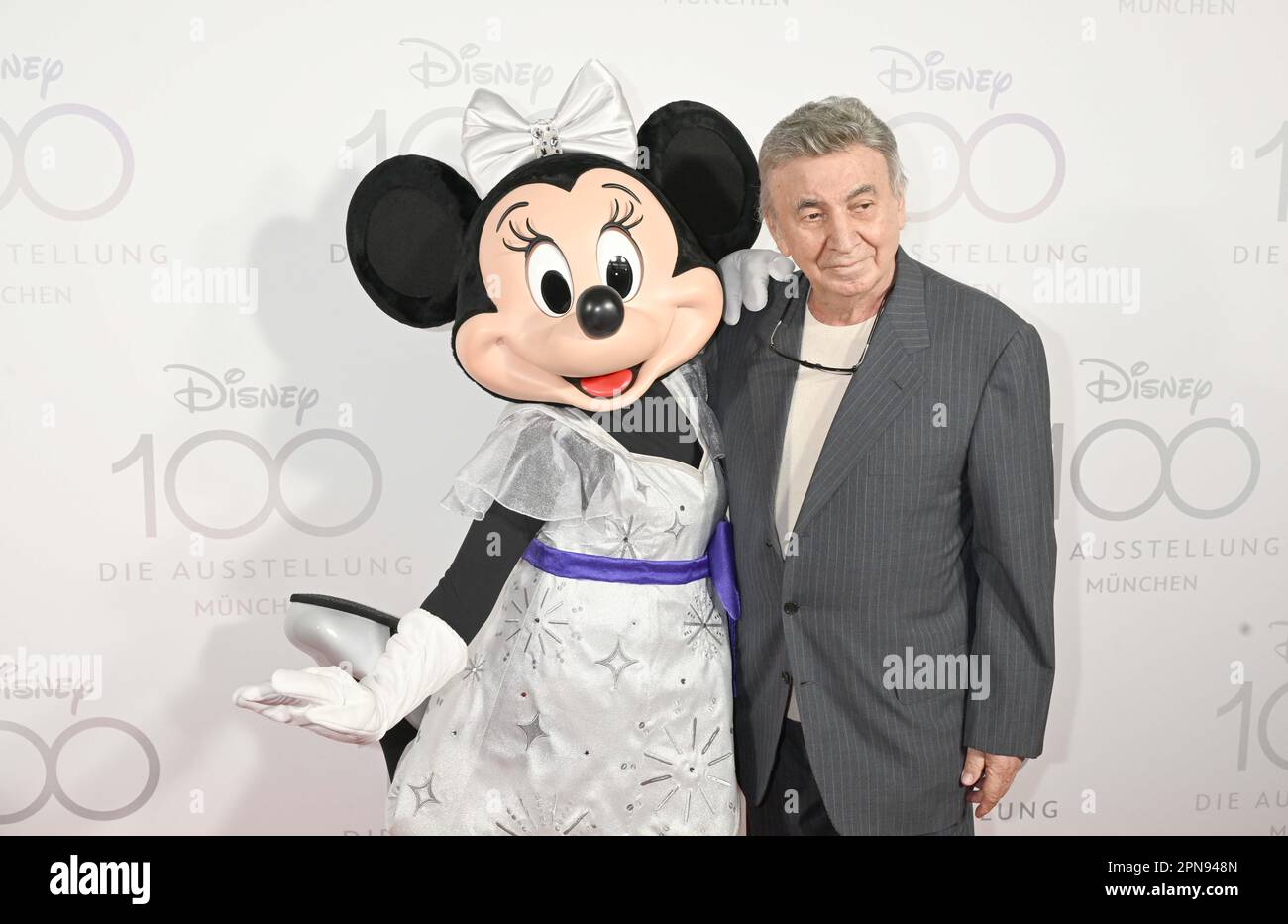 Munich, Germany. 17th Apr, 2023. Marcel Avram, concert and tour promoter presents himself at the Red Carpet of the exhibition 'Disney 100' in the Small Olympic Hall. The show provides insights into the history and works of the Walt Disney Company. Credit: Afelix Hörhager/dpa/Alamy Live News Stock Photo