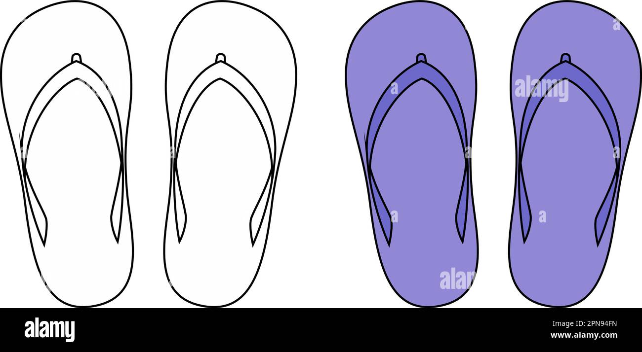 Flip flops set. Fashion CAD Stock Vector Image & Art - Alamy