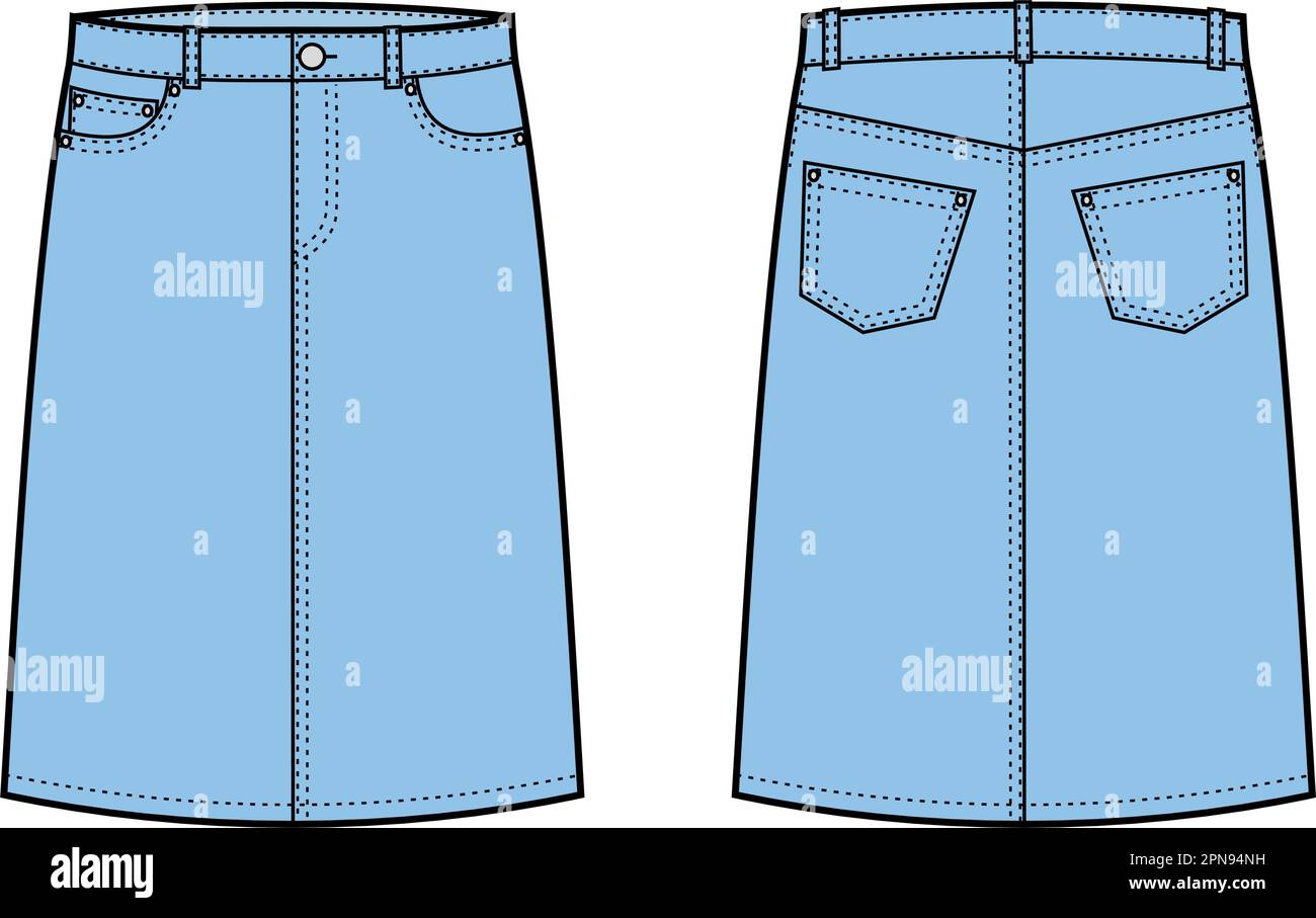 Womens denim skirt. Fashion CAD Stock Vector Image & Art - Alamy