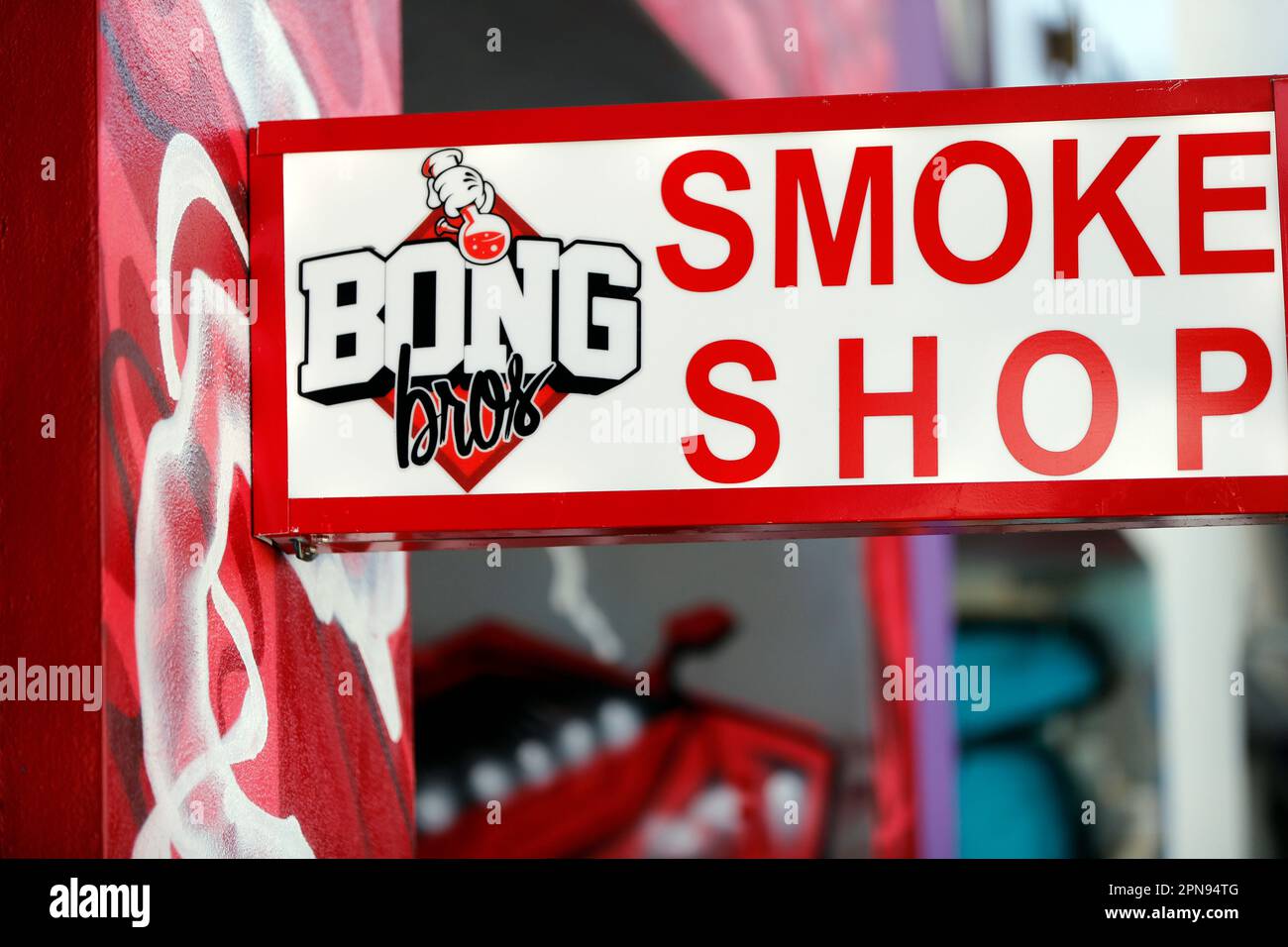 Smoke shop in Wynwood in neighborhood in Miami well known for its
