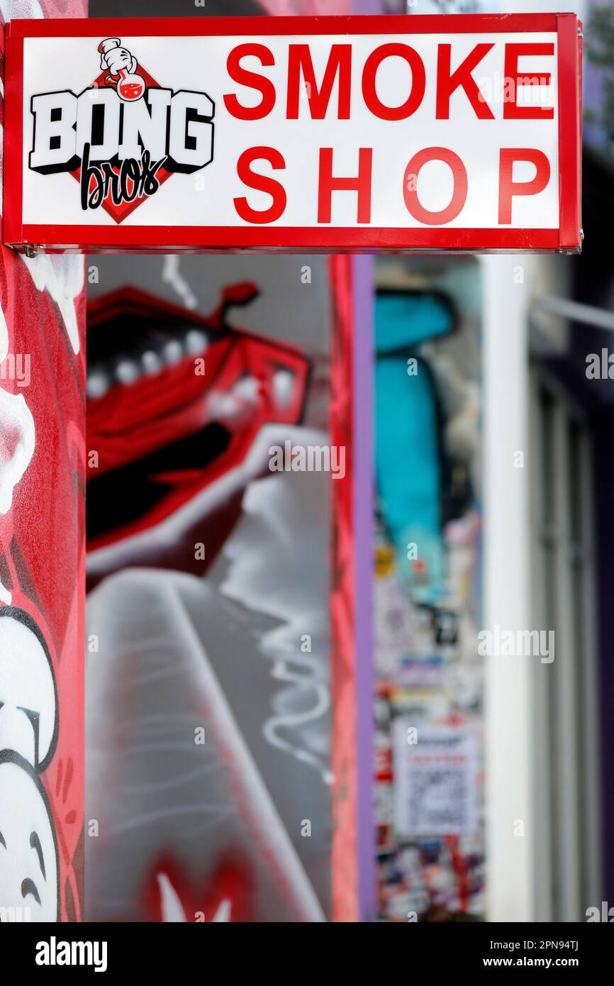 Smoke shop in Wynwood in neighborhood in Miami well known for its