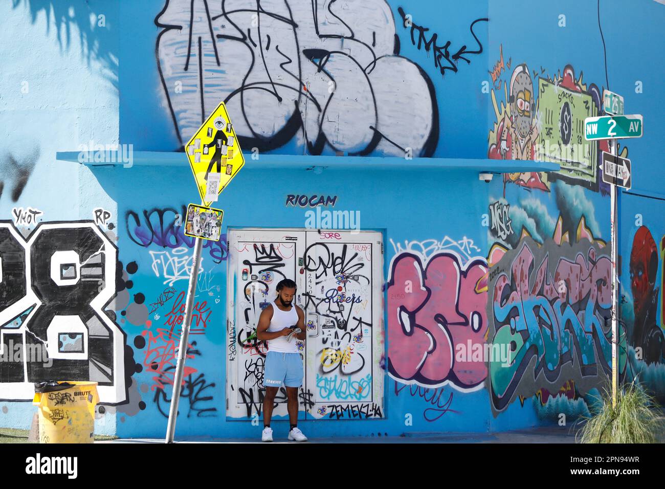 Wynwood Walls Miami graffiti. Wynwood is a neighborhood in Miami well