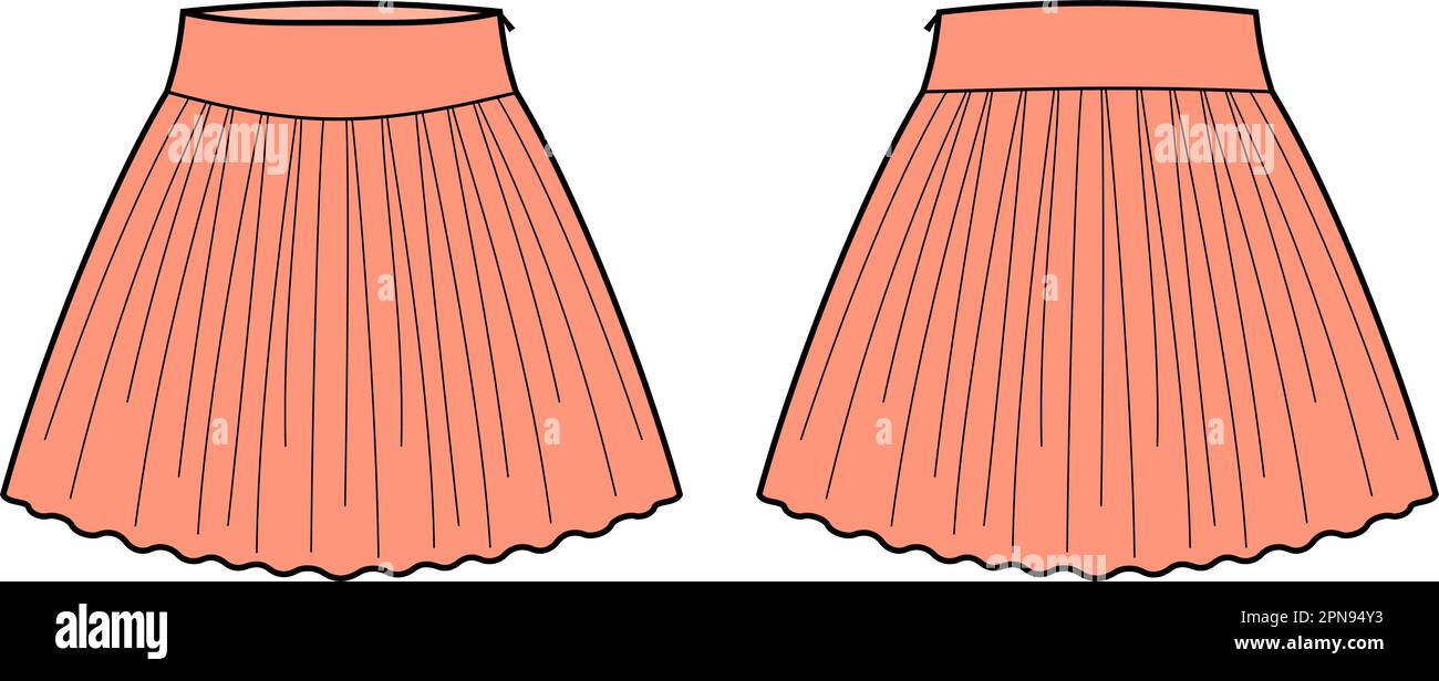Womens mini skirt. Fashion CAD.  Stock Vector