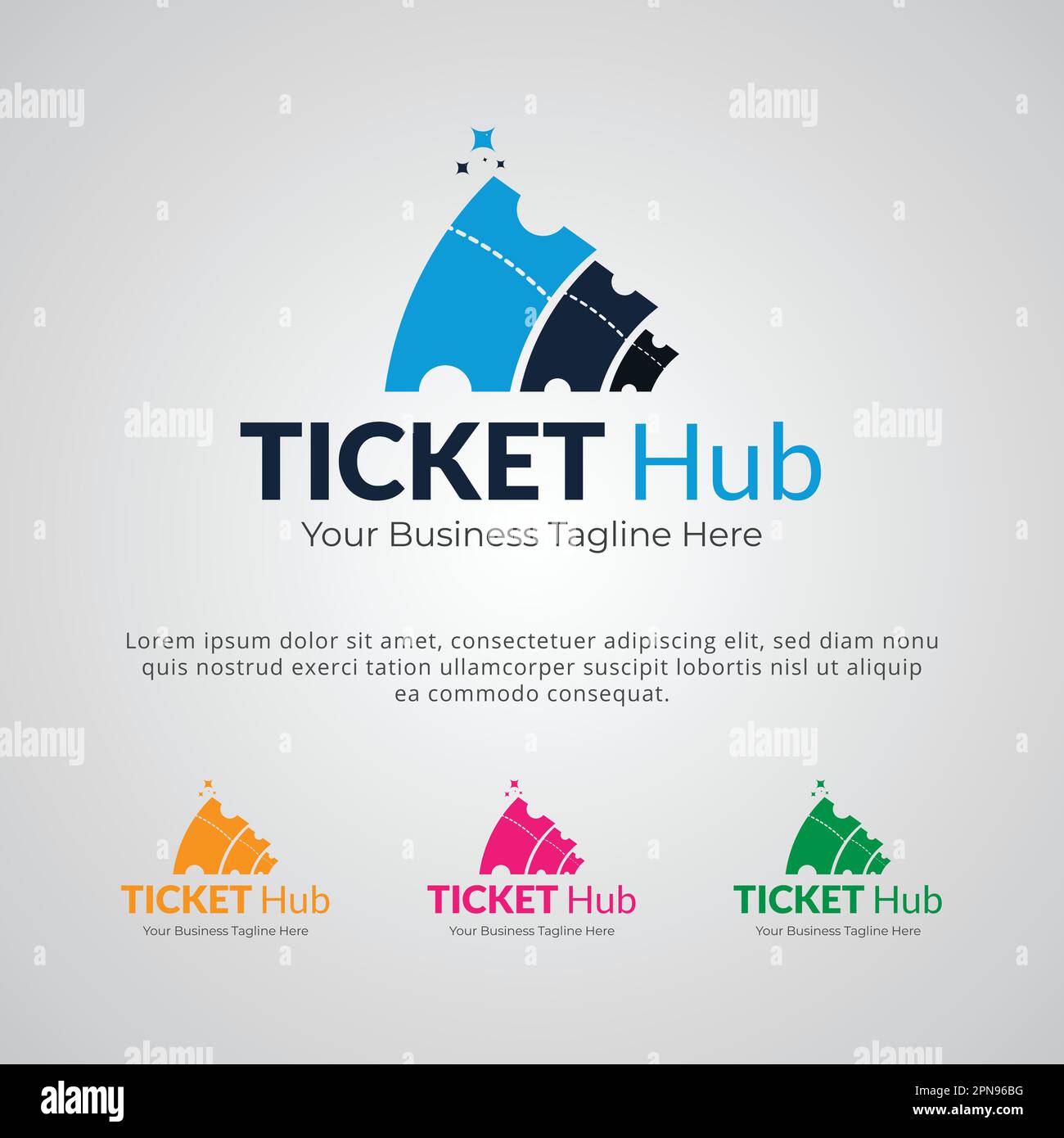 Ticket Hub Logo Design Template Stock Vector