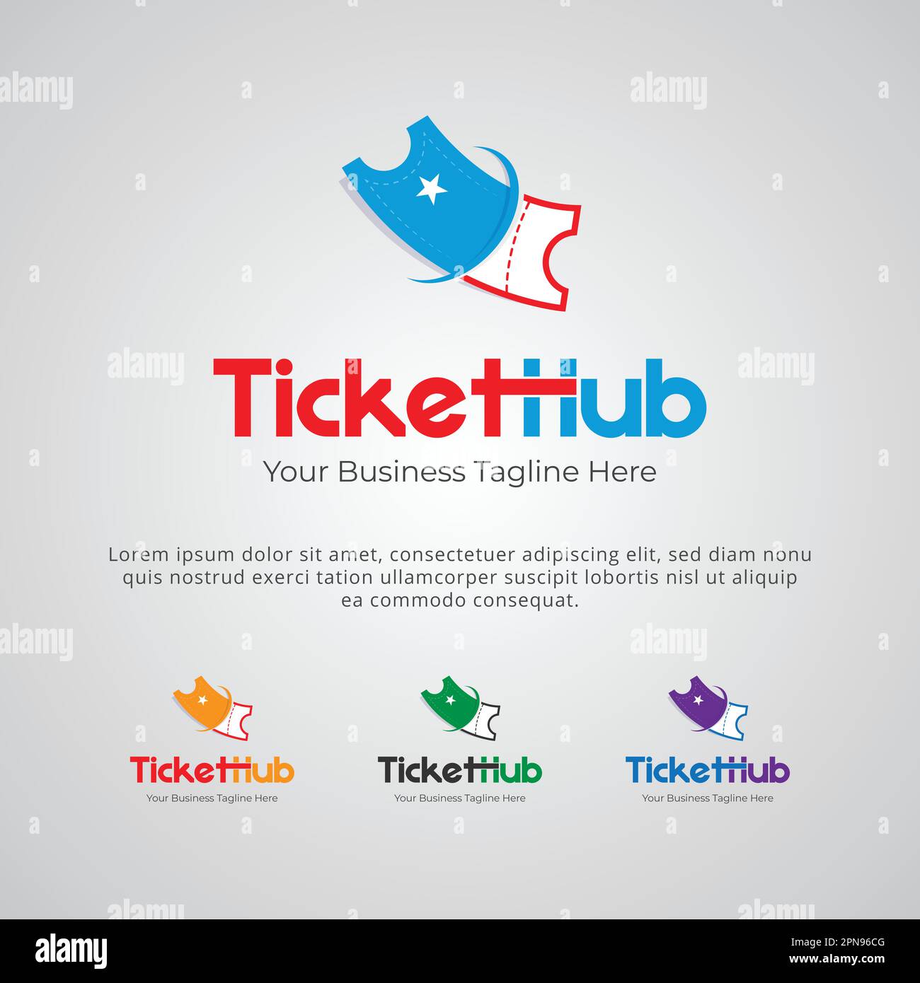 Ticket Hub Logo Design Template Stock Vector