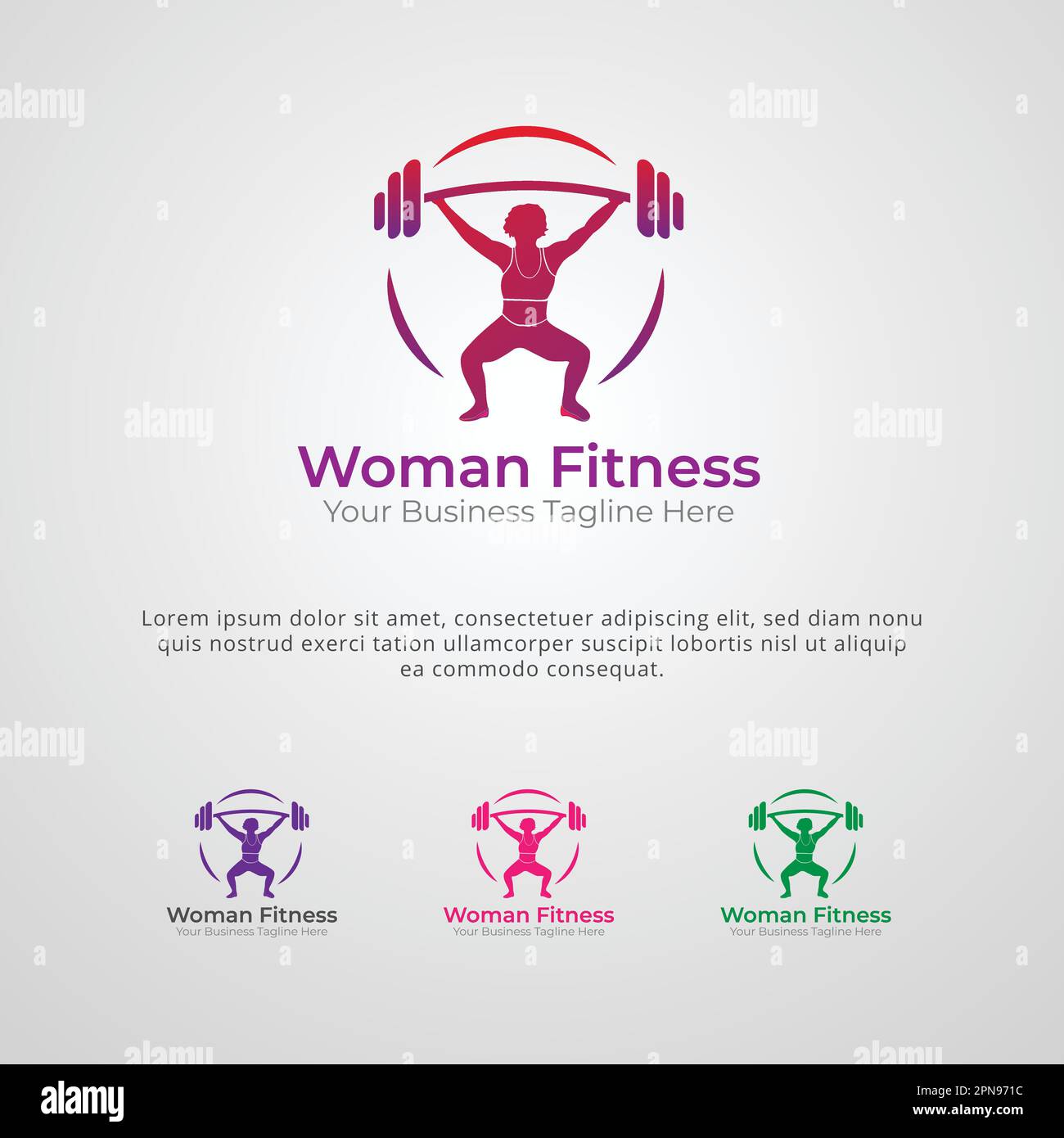 Woman fitness vector logo design template Stock Vector Image & Art