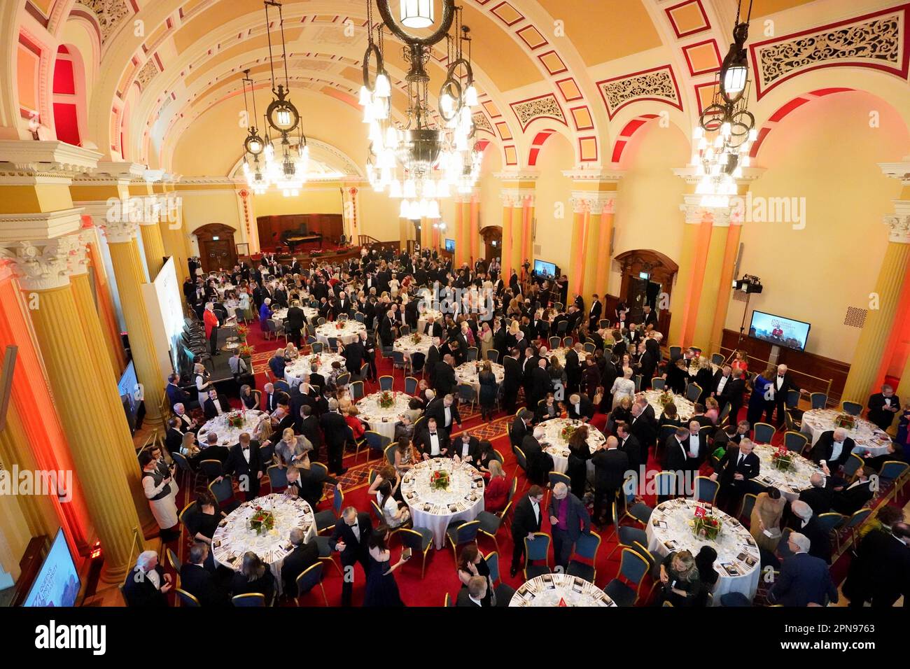 A general view of a banquet at Belfast City Hall, as part of the events of a threeday