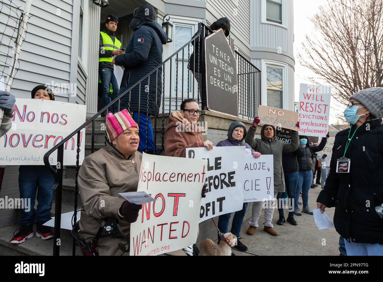 March 29, 2023. Lynn, MA. Lynn tenants rally to fight a huge rent