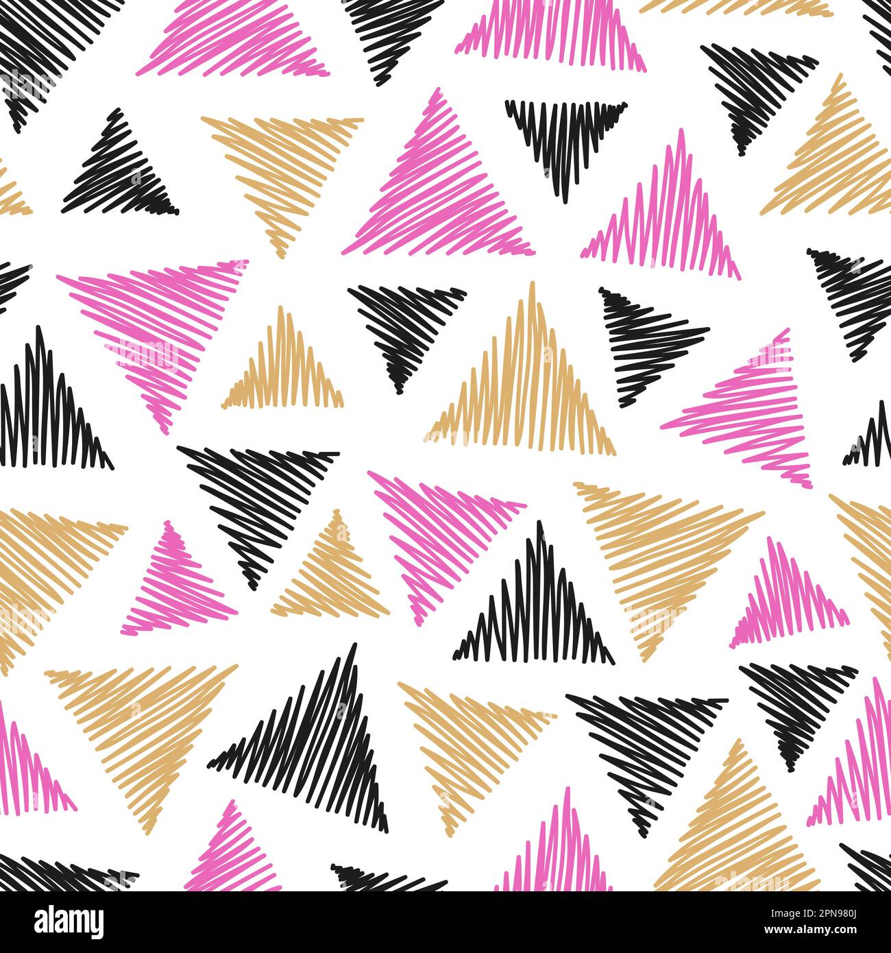 Seamless abstract pattern with hand drawn triangles. Stock Vector