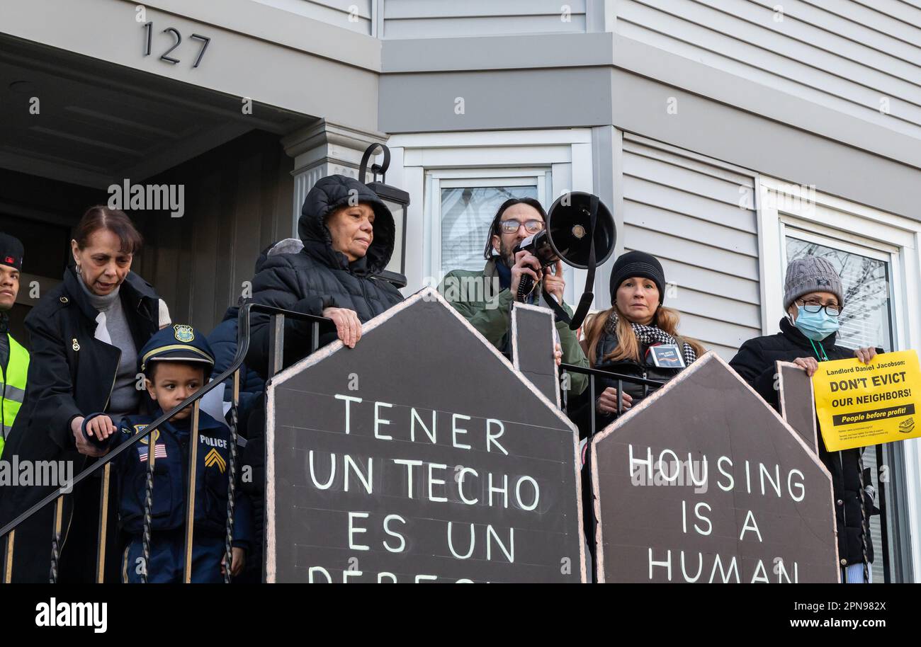 Tenants Rally March 29, 2023. Lynn, MA. Lynn tenants rally to fight a huge rent ...