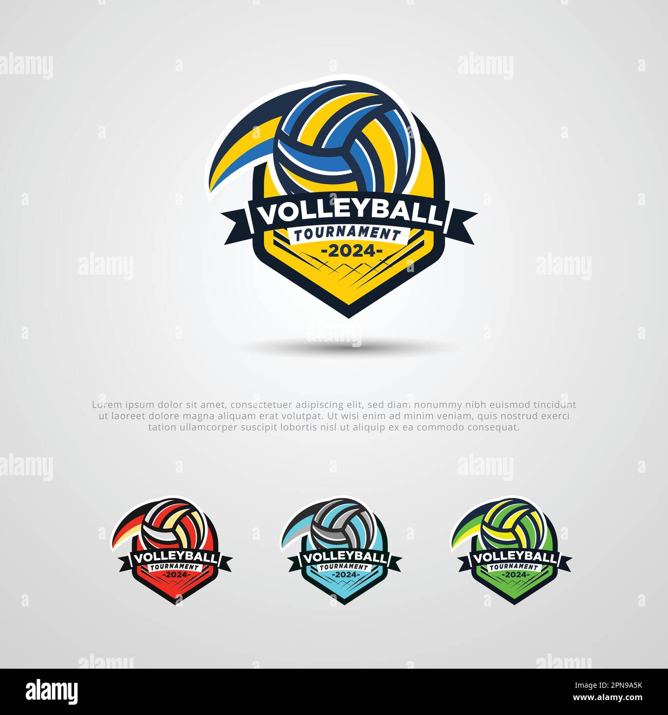 Volleyball Tournament Logo Design Template Stock Vector