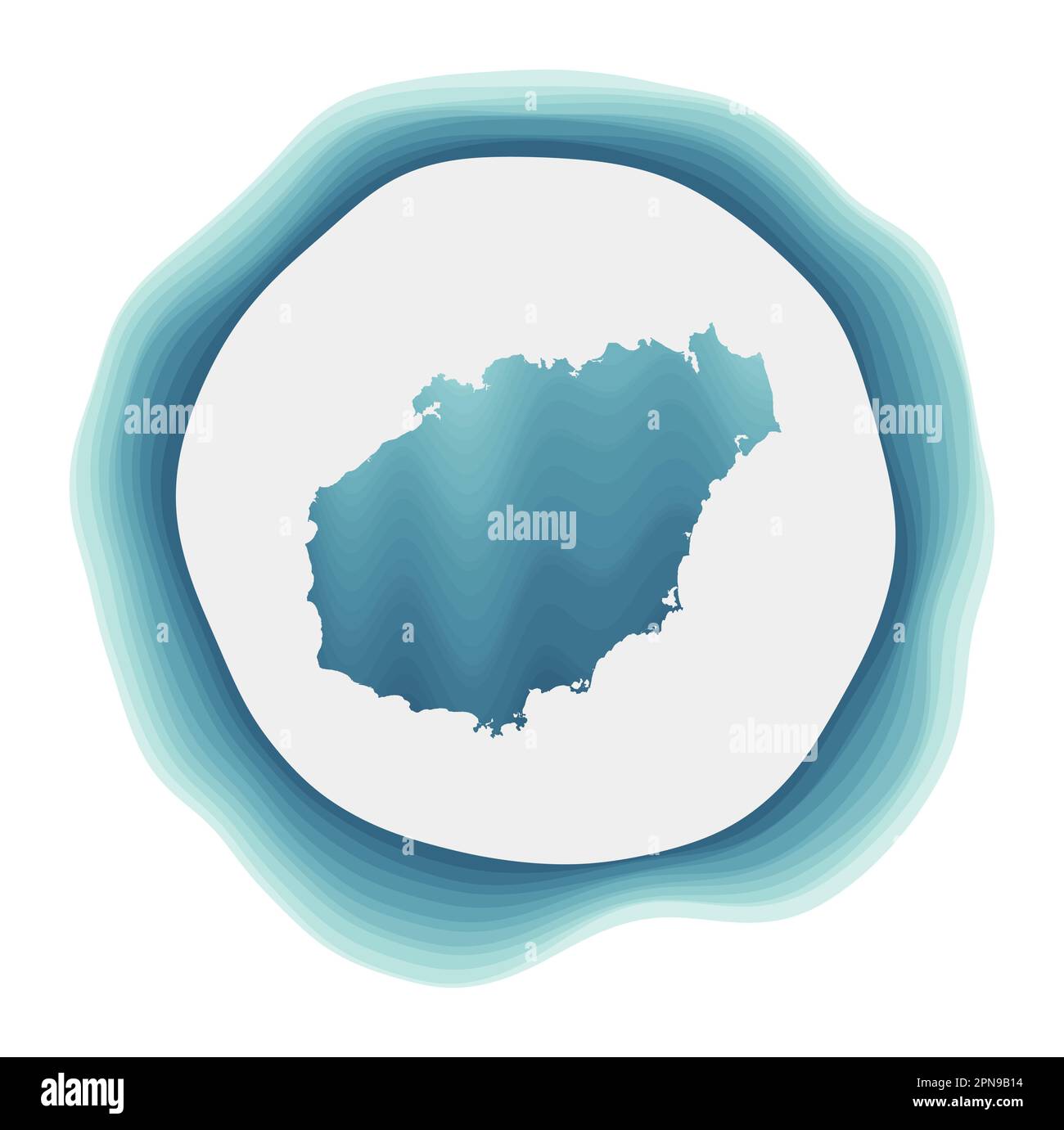 Hainan logo. Badge of the island. Layered circular sign around Hainan ...