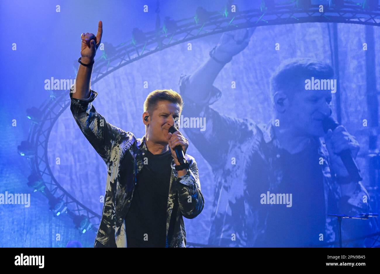 Ludwigsburg, Germany. 17th Apr, 2023. Hartmut Engler, the singer of the ...