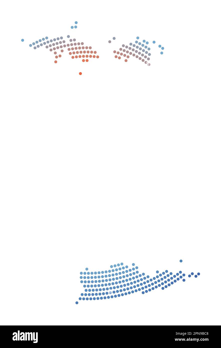 Virgin Islands dotted map. Digital style shape of Virgin Islands. Tech ...