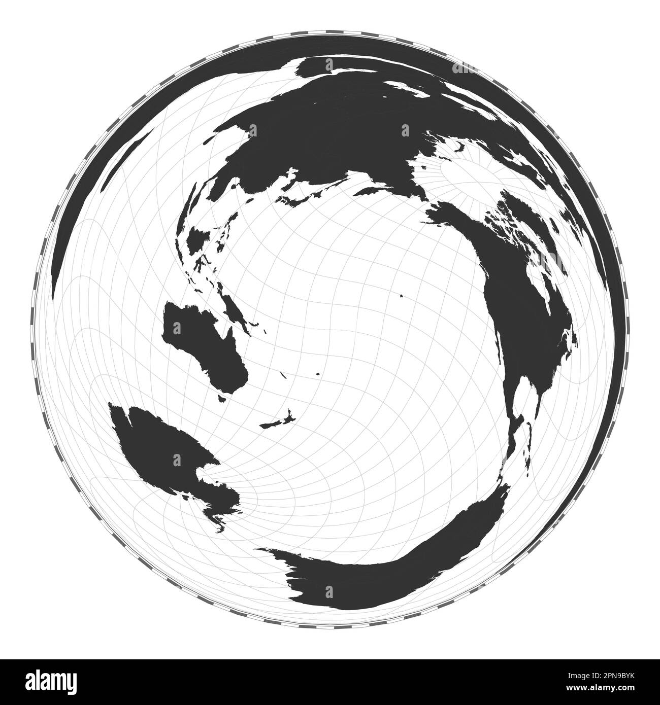 Vector world map. Wiechel projection. Plain world geographical map with ...