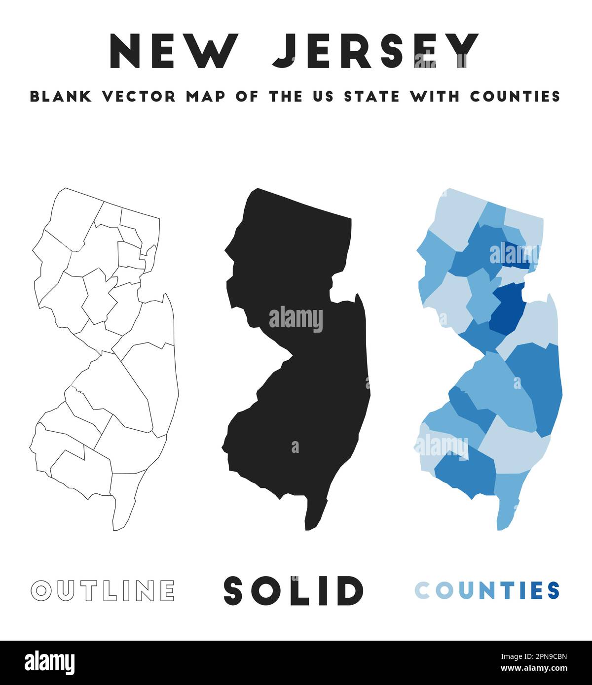 New Jersey map Borders of New - New Jersey Map Borders Of New Jersey For Your Infographic Vector Us State Shape Vector Illustration 2PN9CBN