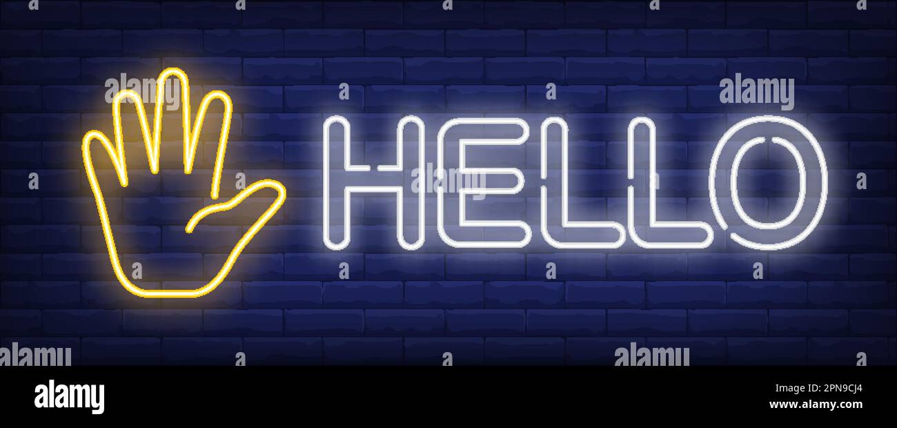 Hello neon sign Stock Vector Image & Art - Alamy