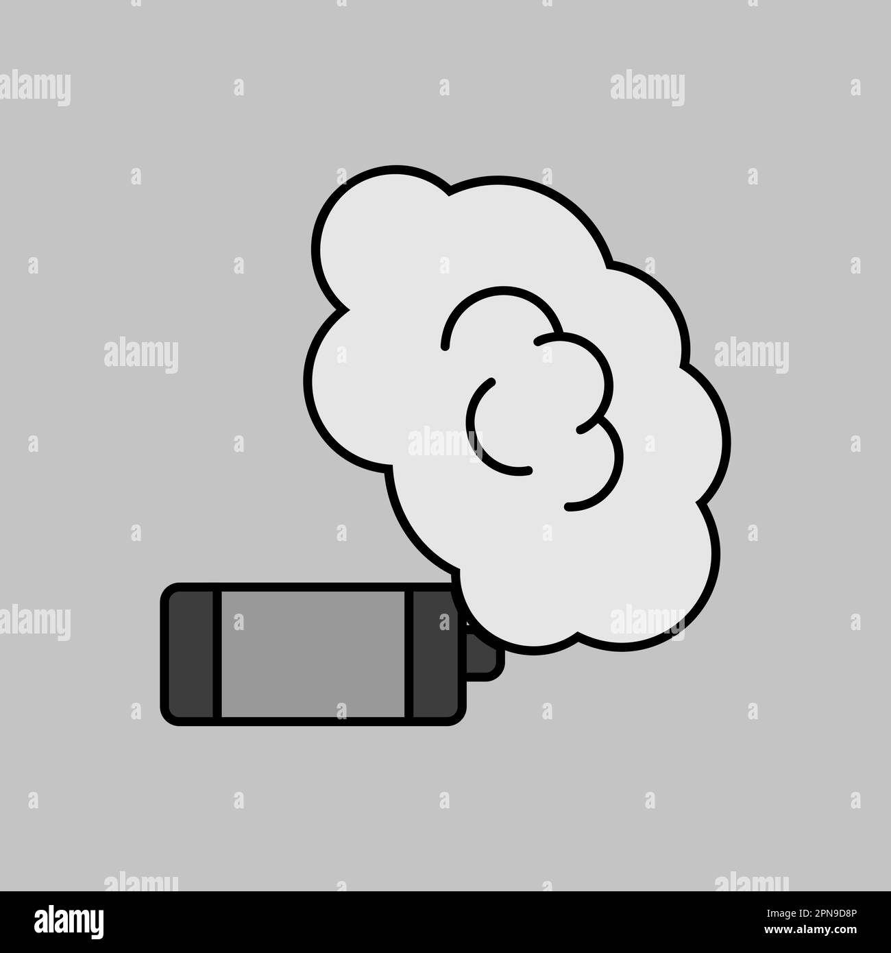 Smoke grenade vector isolated icon. Demonstration, protest, strike ...