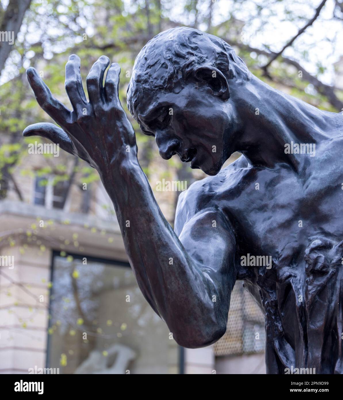 detail of statue of Pierre de Wissant, Burghers of Calais, Rodin Museum,  Paris, France Stock Photo - Alamy