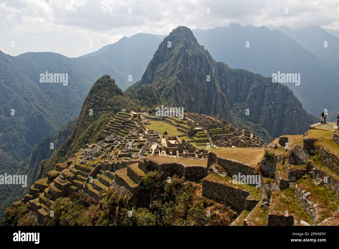 The iconic view of Machu Picchu, Cusco Department, Peru Stock Photo