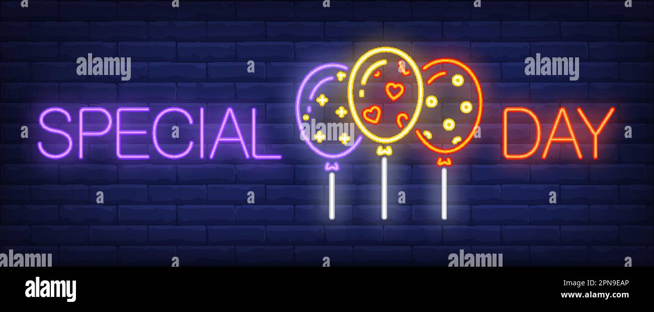 Special day neon sign Stock Vector