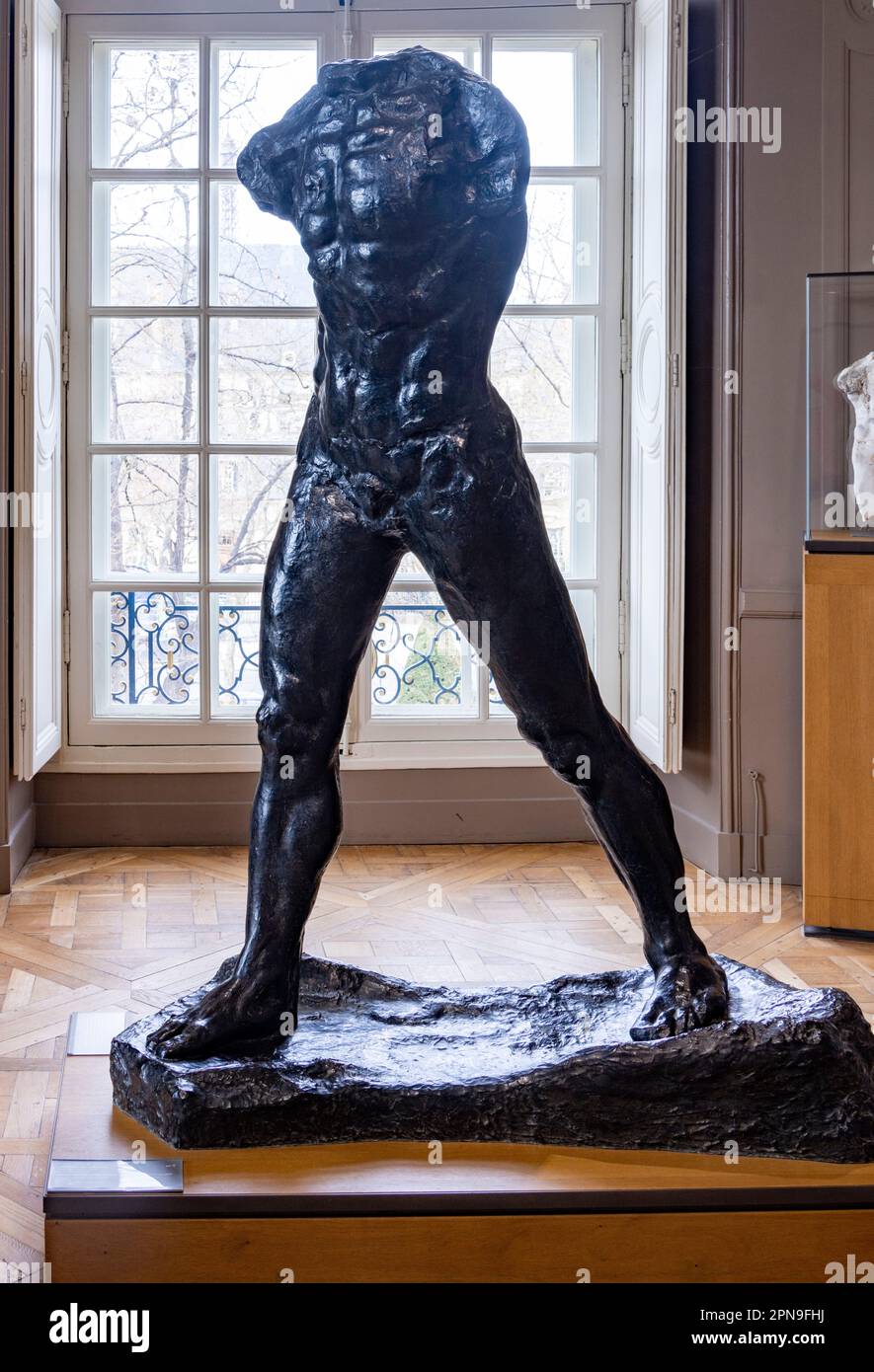 The Walking Man (L'homme qui marche) is a bronze sculpture by the French sculptor Auguste Rodin. Rodin Museum, Paris, France Stock Photo