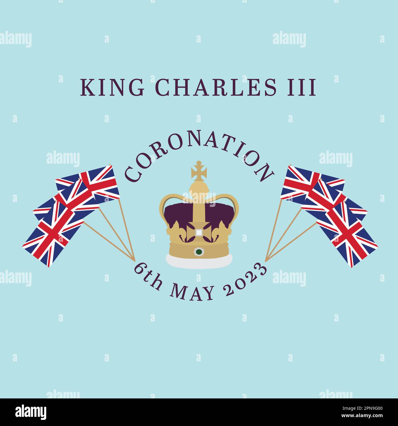 King Charles III Coronation 6th May 2023 vector illustration Stock Vector