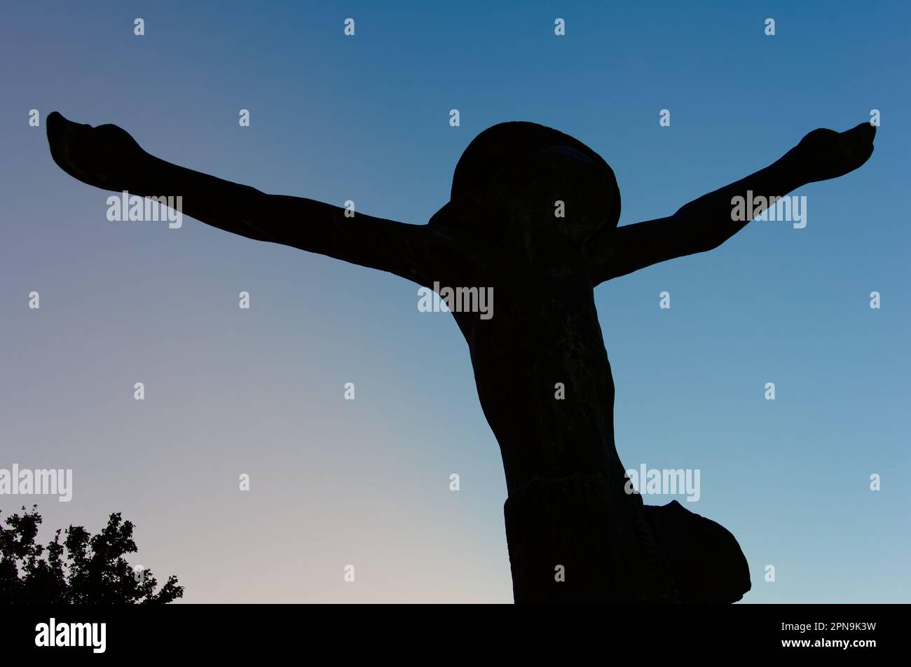 The statue of the Risen Christ in Medjugorje, Bosnia and Herzegovina. Stock Photo