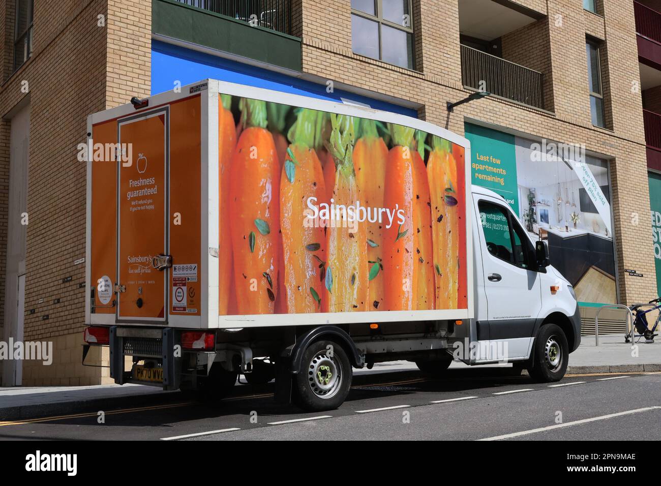 Sainsbury's home delivery van Stock Photo Alamy