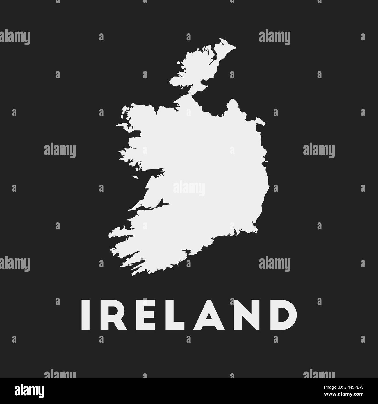Ireland icon. Country map on dark background. Stylish Ireland map with