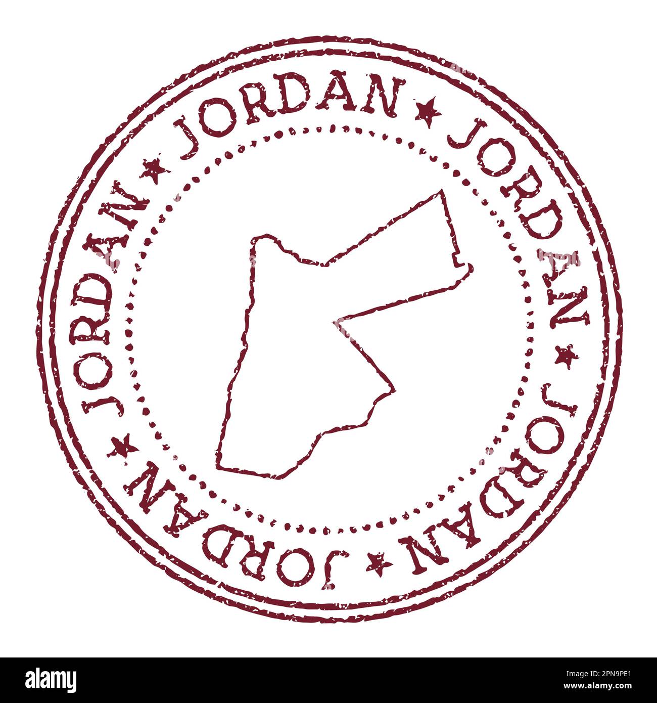 Jordan round rubber stamp with country map. Vintage red passport stamp with  circular text and stars, vector illustration Stock Vector Image & Art -  Alamy