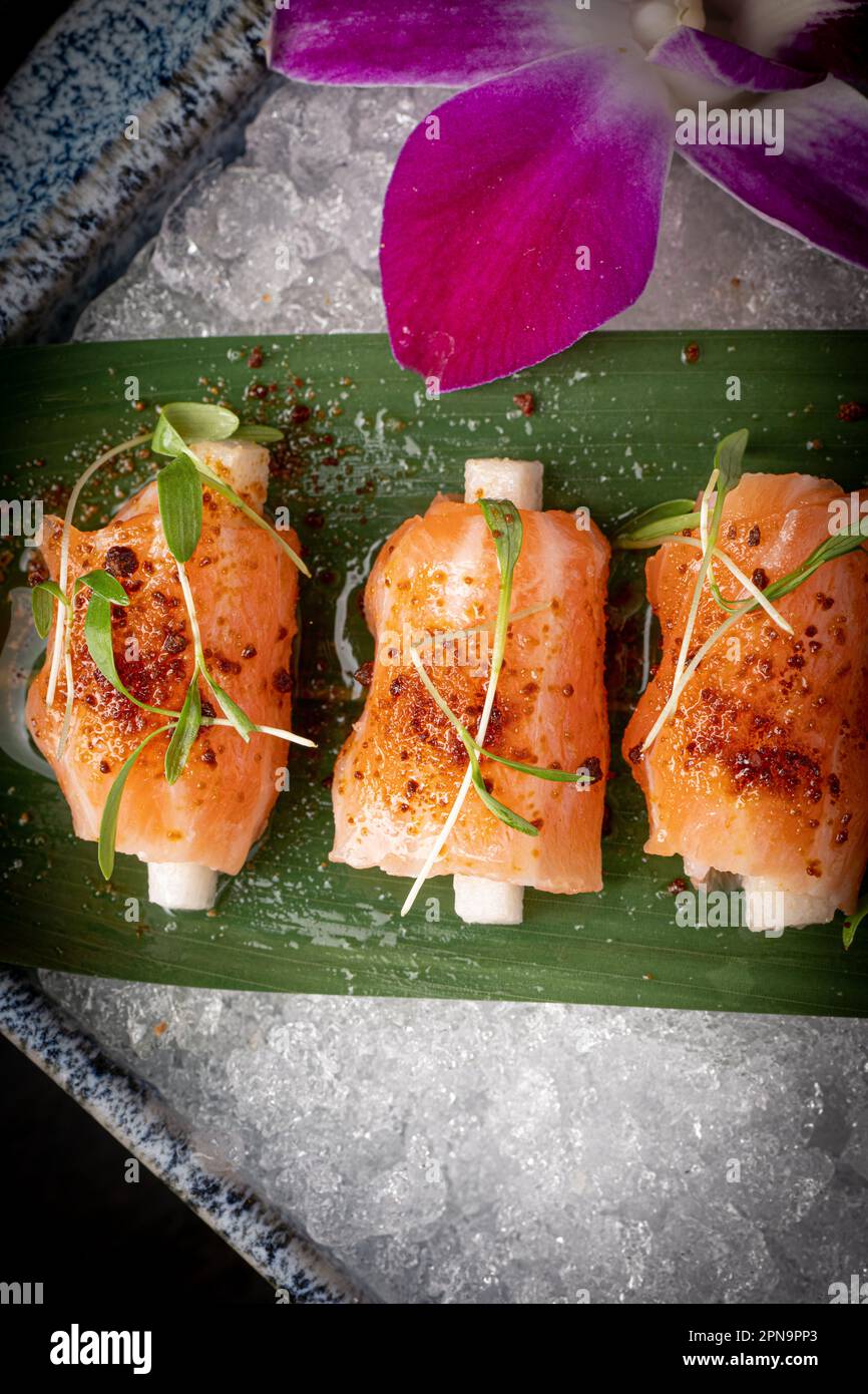 The variety of Japanese food on display is a feast for both the eyes