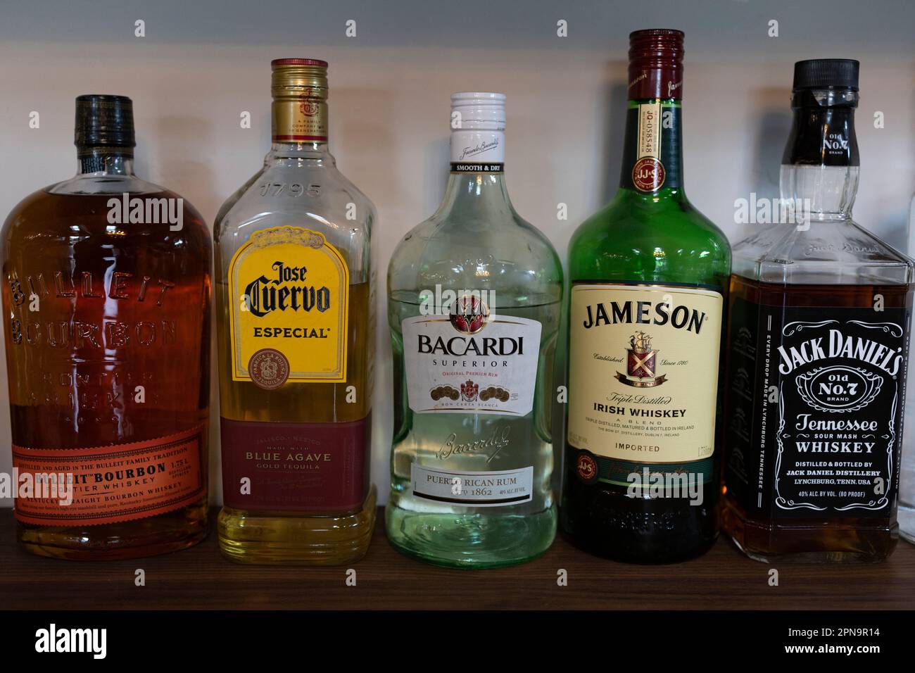 Bottles of Alcohol Stock Photo Alamy