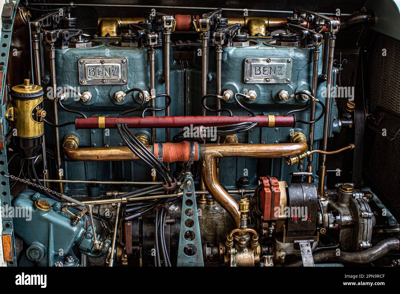 Pre War Mercedes Benz car engine  ,United Kingdom. Stock Photo