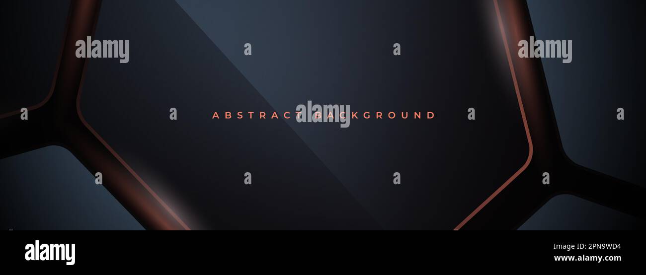 Dark gray and orange hexagonal technology abstract vector background ...