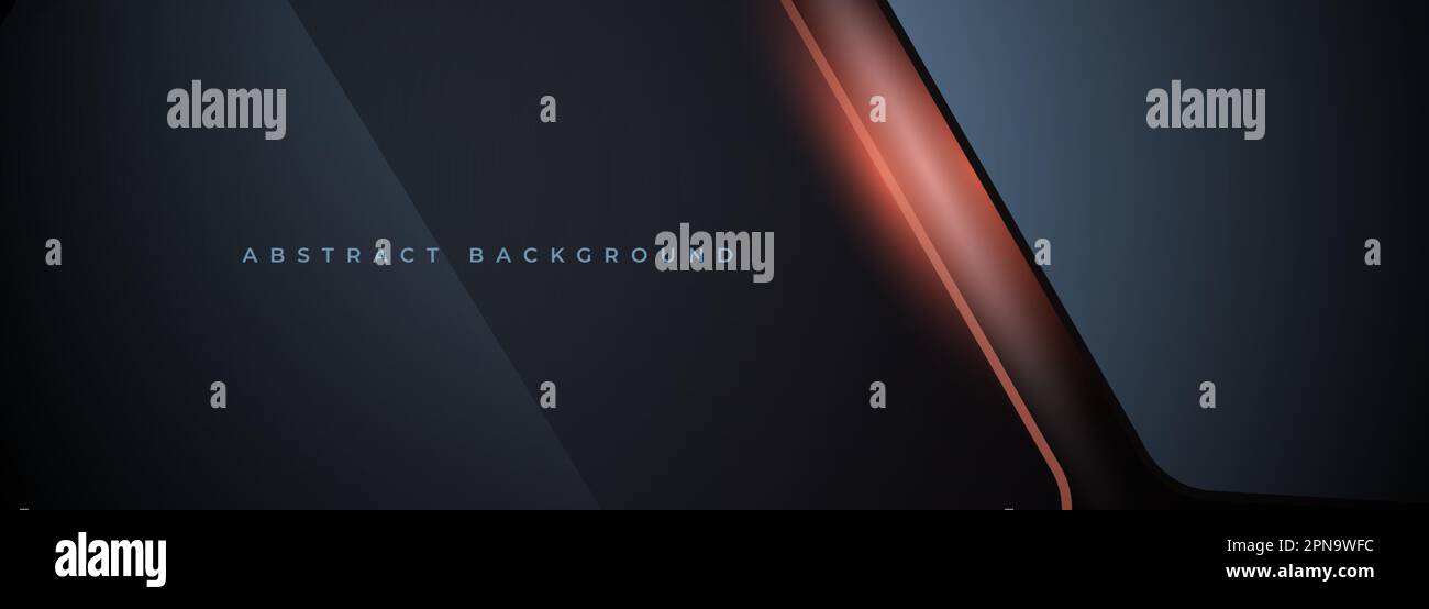 Black and orange modern abstract wide banner with diagonal shapes and ...