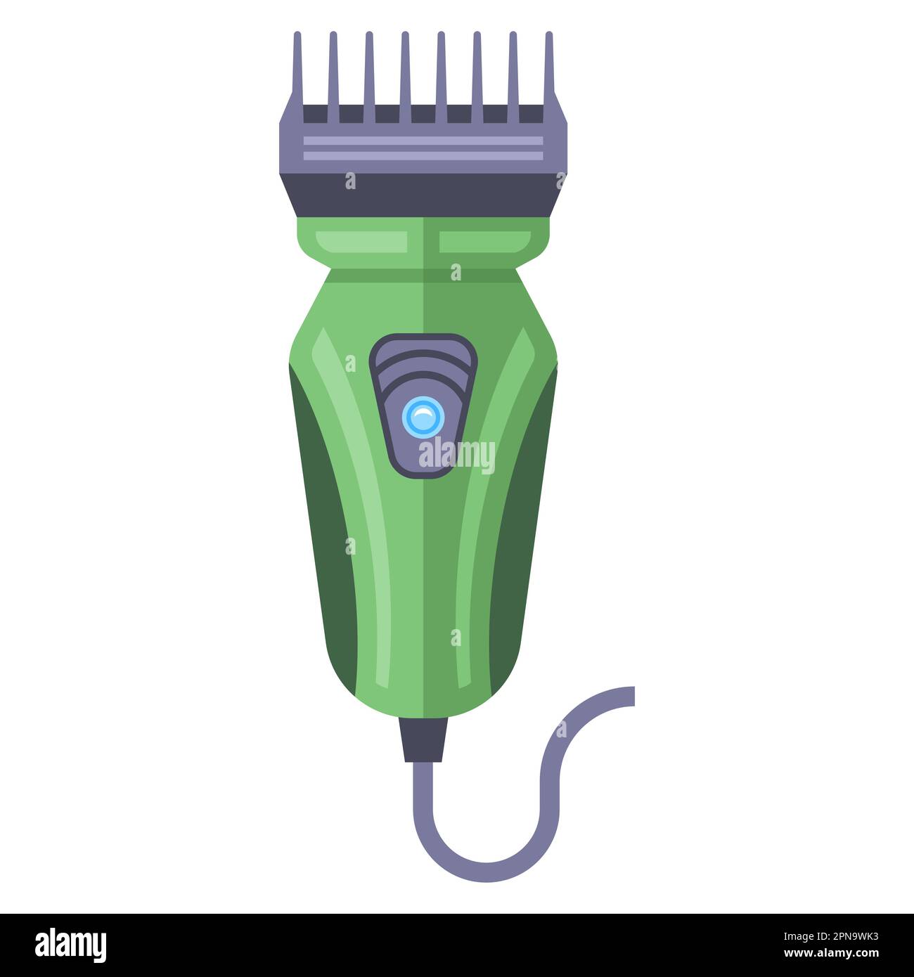 green hair clipper in a barbershop. flat vector illustration Stock ...