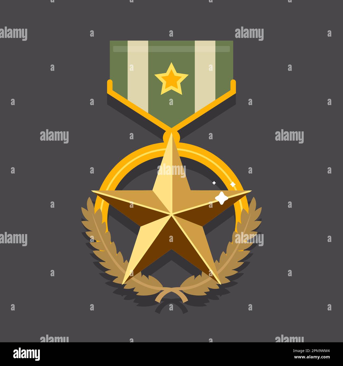 military medal star on a dark background. flat vector illustration Stock Vector Image & Art Alamy