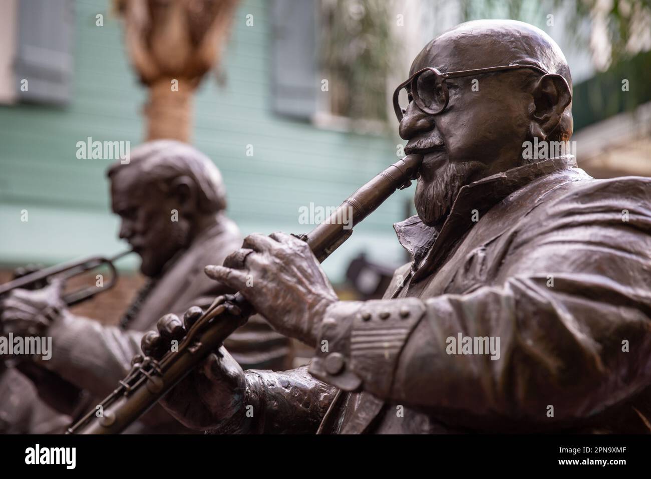Iconic Brass Statues of Jazz Musicians Stock Photo Alamy