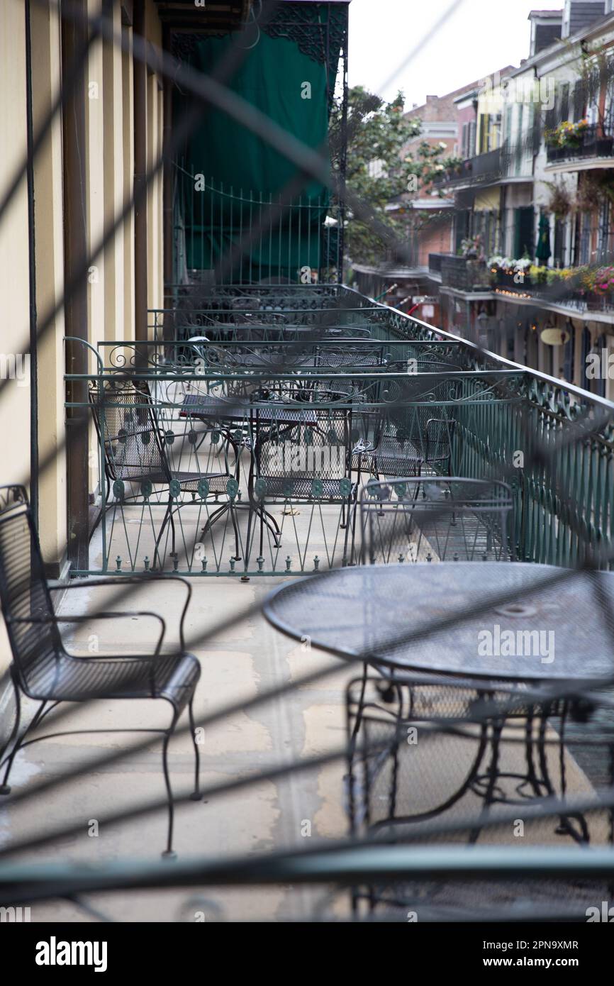 New Orleans Balcony to watch the parade Stock Photo Alamy