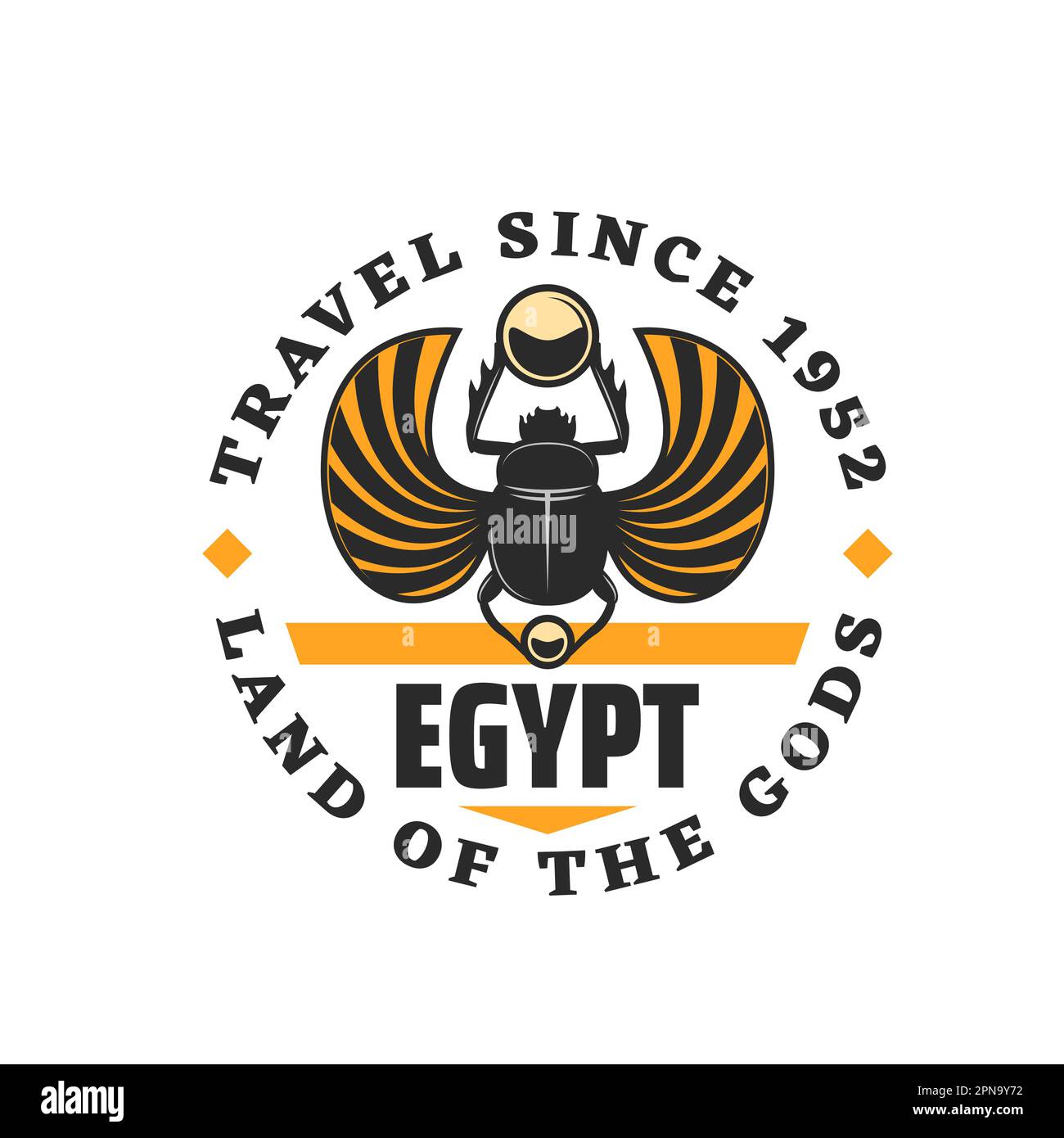 Scarab beetle. Egypt travel icon. Vector symbol of ancient egyptian