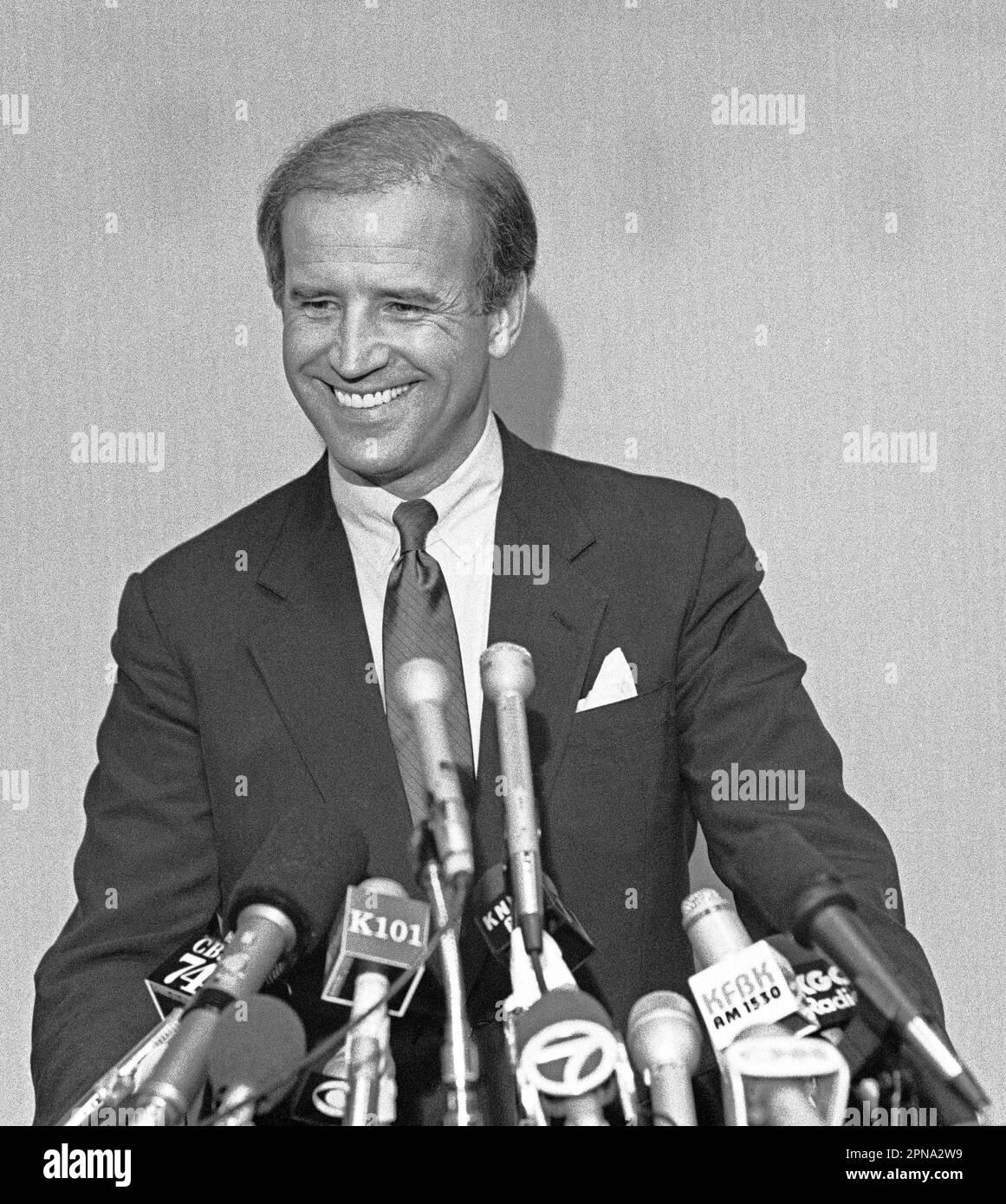 US Senator from Delaware, Joseph Biden campaigns for Democratic Presidential  nomination in 1987 Stock Photo