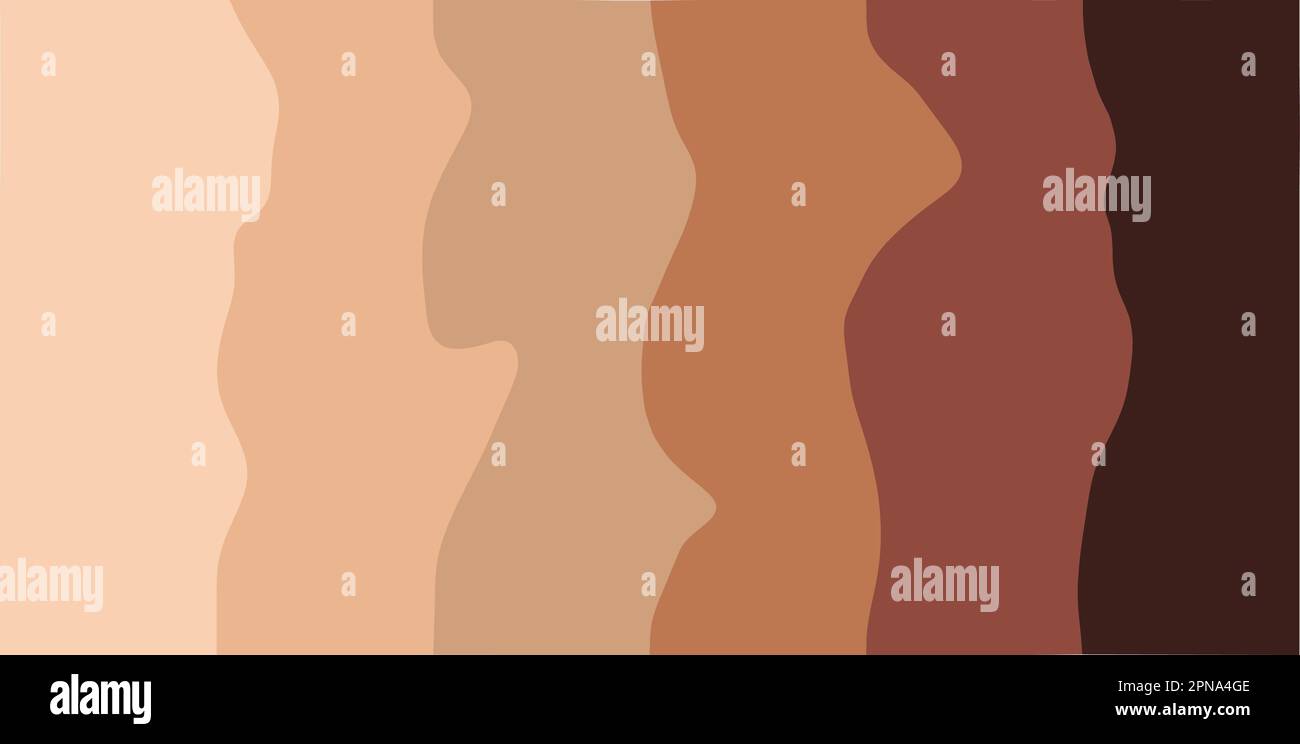 Skin tone color scale chart. Brown palette vector human skin infographic banner icon Stock Vector